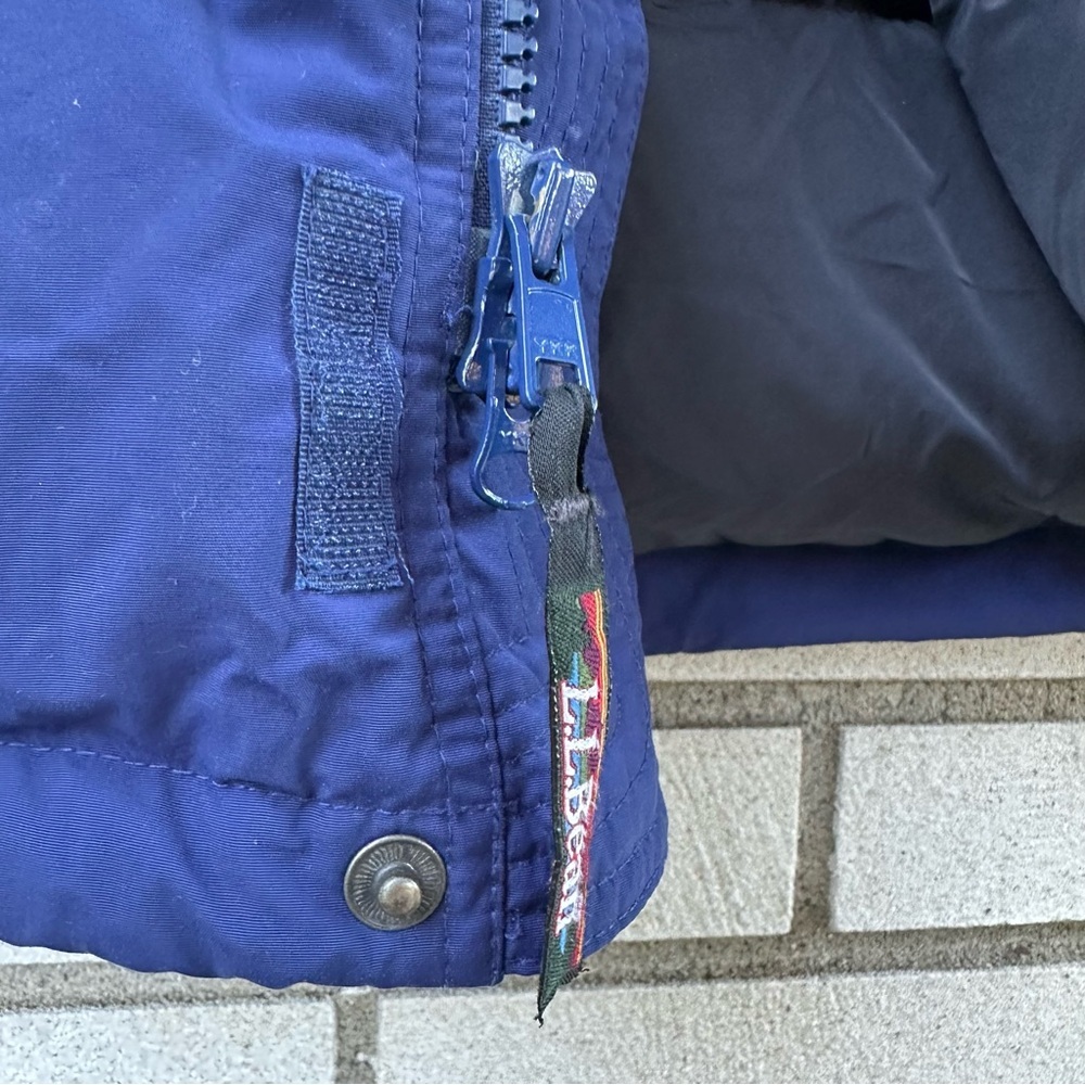 L.L.Bean Goose Down Parka Jacket Men’s XL Blue Winter Coat Nylon Shell - Picture 12 of 15